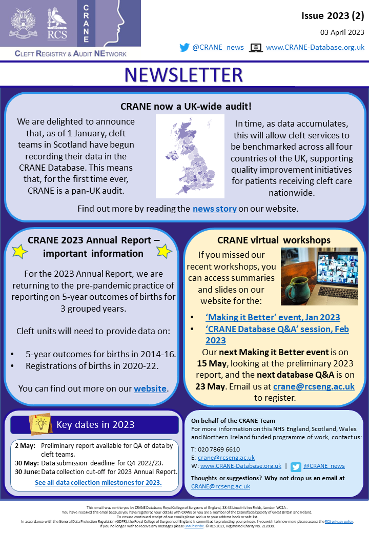 CRANE Newsletter - Issue 2023 (2) April 2023 - CRANE Database